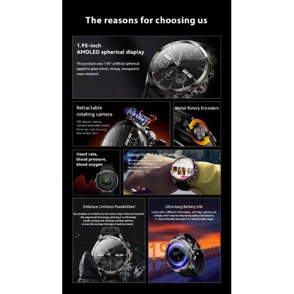 smart watch 1.75 inch AMOLED Global Frequency Band