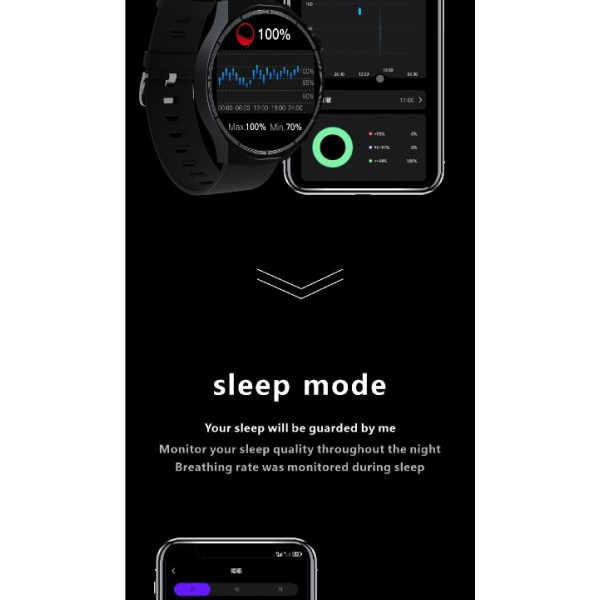 smartwatch with OLED HD color screen ,IP67 waterproof, 1Gb memory, compass, heart rate, blood oxygen, NFC, built-in music, recording, electronic novel, album, full-screen lyrics, multi-motion, message notification