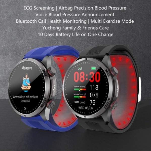 Smart Watch Air Pump Bluetooth Call Blood Glucose Blood Lipids Uric Acid Temperature ECG Sleep