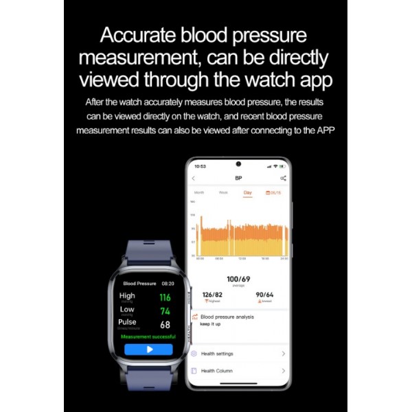 smart watch with Air pump, true blood pressure, uric acid, blood lipids,  Bluetooth call
