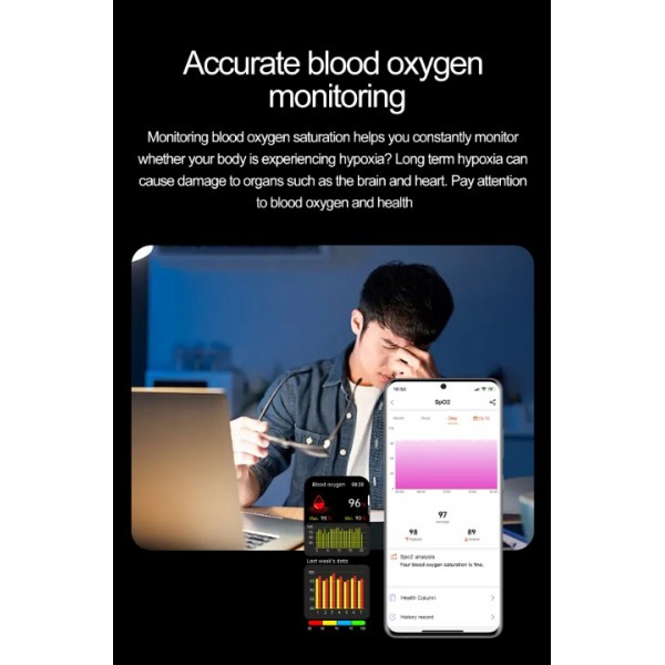 smart watch with Air pump, true blood pressure, uric acid, blood lipids,  Bluetooth call